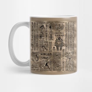 Egyptian hieroglyphs and deities - Luxury Gold Mug